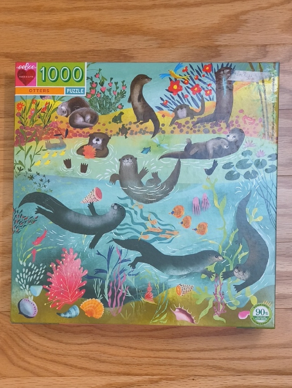 eeboo 1000-Piece Otters Puzzle NWT